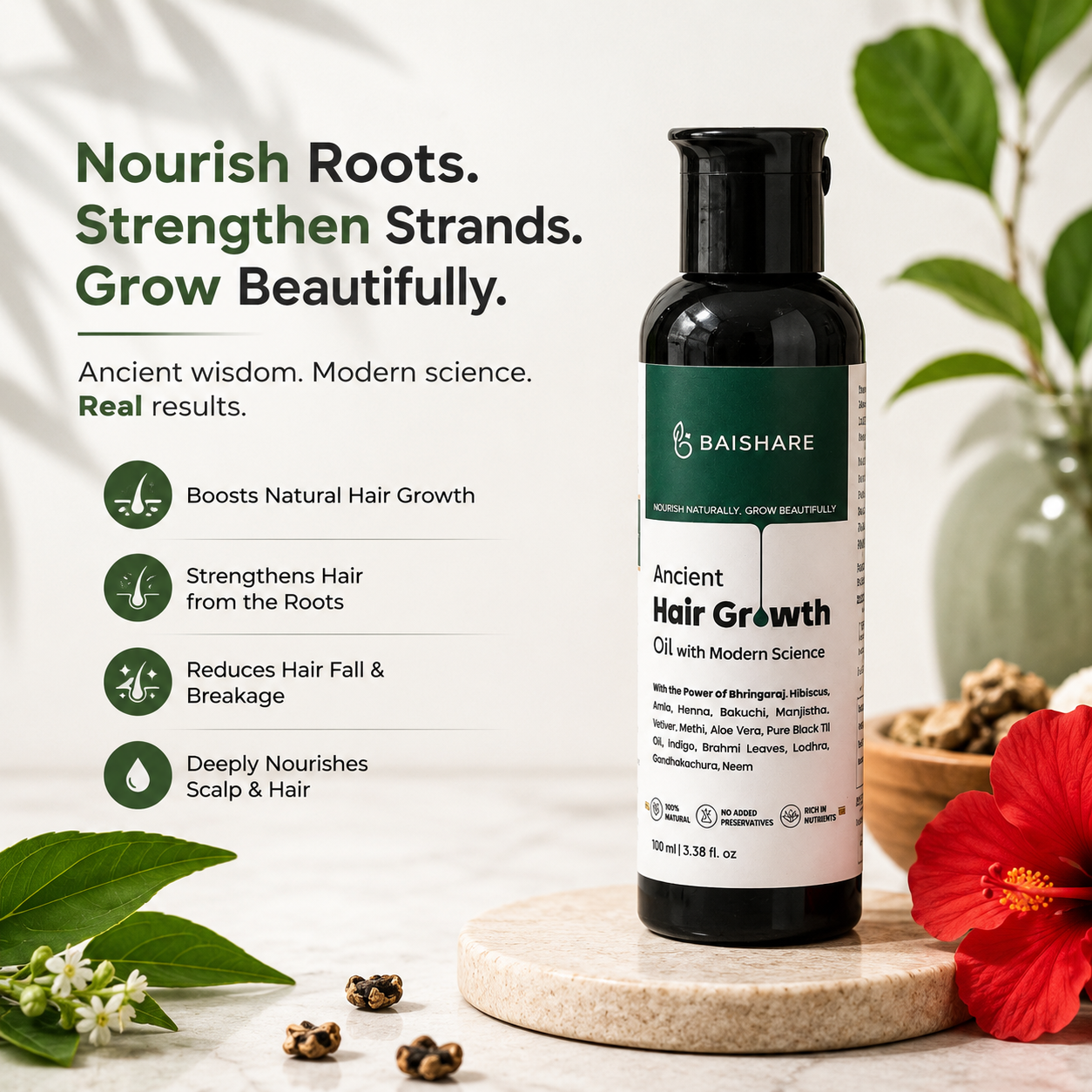 Ancient Hair Growth Oil – 15+ Ayurvedic Herbs