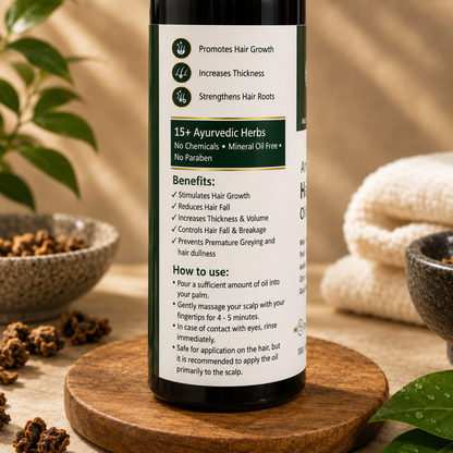Ancient Hair Growth Oil – 15+ Ayurvedic Herbs